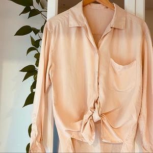 Blush Silk Blouse